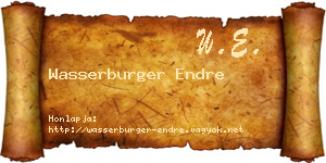 Wasserburger Endre névjegykártya